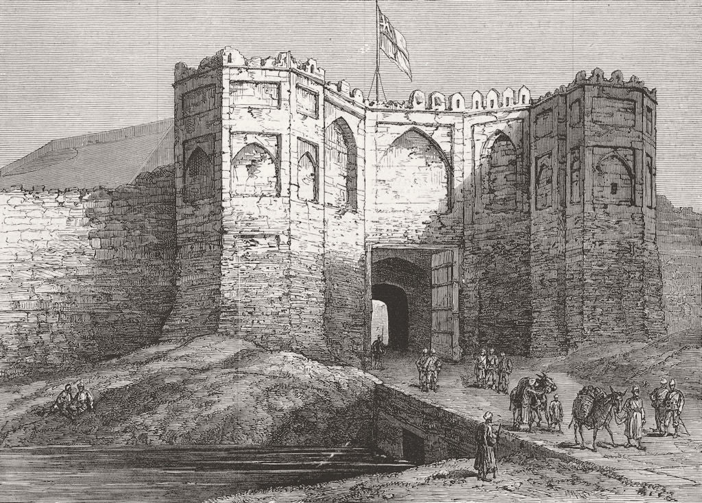PAKISTAN. The Lahore Gate of the Bala Hissar 1879 old antique print picture